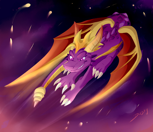 activision dragon hi_res muskydusky scalie solo sparks spyro spyro_the_dragon video_games wings // 2200x1900 // 3.0MB