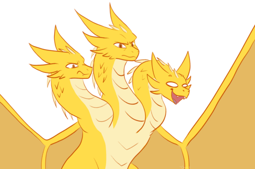 2019 3_heads :d ambiguous_gender angry animated clevzx dragon fangs feral frown godzilla_(series) happy head_bob horn humor hydra kaiju kevin_(godzilla) king king_ghidorah long_neck monster multi_head open_mouth orange_eyes royalty scalie sharp_teeth short_playtime simple_background smile solo teeth toho tongue white_eyes wings // 1394x929 // 493.9KB