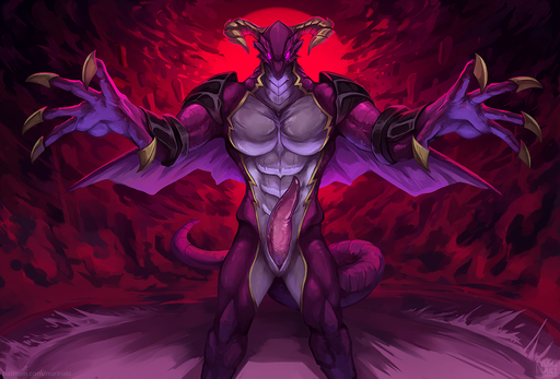 abs abstract_background animal_genitalia anthro armor biped claws dragon erection finger_claws genital_slit genitals horn long_tail looking_at_viewer male nurinaki pauldron penis purple_body purple_eyes purple_scales red_background scales scalie shaded simple_background slit solo standing tannin_(high_school_dxd) tapering_penis wrist_guards // 1150x780 // 932.3KB