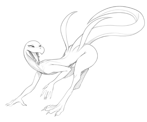 2022 all_fours anthro black_and_white female flat_chested full-length_portrait hi_res long_tail monochrome nude open_mouth pokemon_(species) portrait salazzle scalie sketch solo video_games w4g4 // 2393x1993 // 289.4KB