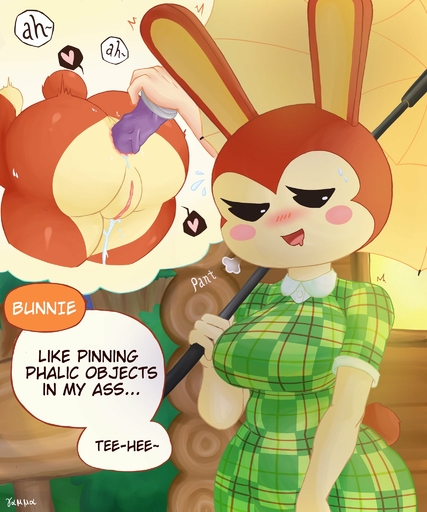 <3 anal anal_penetration animal_crossing anthro blush blush_stickers bodily_fluids building bunnie_(animal_crossing) dialogue dildo dildo_in_ass dildo_insertion english_text female gammainks genitals hi_res house human lagomorph leporid lube mammal nintendo nude outside penetration pussy rabbit sex_toy sex_toy_in_ass sex_toy_insertion solo sweat text thought_bubble umbrella video_games villager_(animal_crossing) // 1707x2048 // 338.9KB