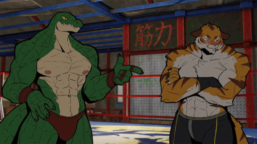 16:9 2022 abs animated anthro blush ceehaz clothed clothing countershade_torso countershading crocodile crocodilian crocodylid crossed_arms dating_sim dialogue duo english_text felid finger_gun flirting fur gameplay_mechanics gesture green_body green_scales helm_(connivingrat) male mammal muscular muscular_male nipples orange_body orange_fur pantherine pecs reptile scales scalie short_playtime stead_(connivingrat) striped_body striped_fur stripes text text_box tiger topless topless_male white_body white_fur widescreen // 1280x720 // 8.1MB