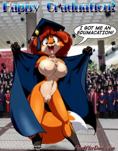 2009 anthro breasts canid canine clothed clothing eric_schwartz female flashing fox fur furafterdark genitals graduation group hi_res mammal naturally_censored nipple_tuft open_clothing open_robe partially_clothed photo_background public pussy robe sheila_vixen solo_focus tuft // 1000x1280 // 253.0KB
