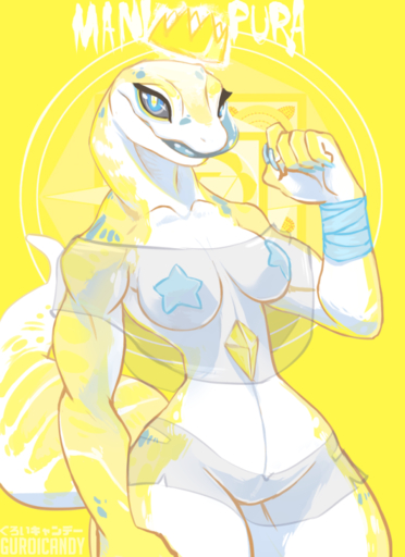 anthro breasts clothing eublepharid featureless_crotch female gecko grungecandy leopard_gecko lizard looking_at_viewer non-mammal_breasts pasties reptile scalie smile solo tongue tongue_out translucent translucent_clothing wide_hips // 640x880 // 424.6KB