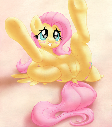 2013 anus blue_eyes blush butt chromaskunk cutie_mark digital_media_(artwork) equid equine feathered_wings feathers female feral fluttershy_(mlp) friendship_is_magic fur genitals hair hasbro hi_res horse legs_up long_hair looking_up lying mammal my_little_pony on_back pegasus pink_hair plump_labia presenting presenting_pussy pussy simple_background smile solo spread_butt spread_legs spreading stoic5 teeth wings yellow_body yellow_feathers yellow_fur // 1202x1370 // 1.9MB