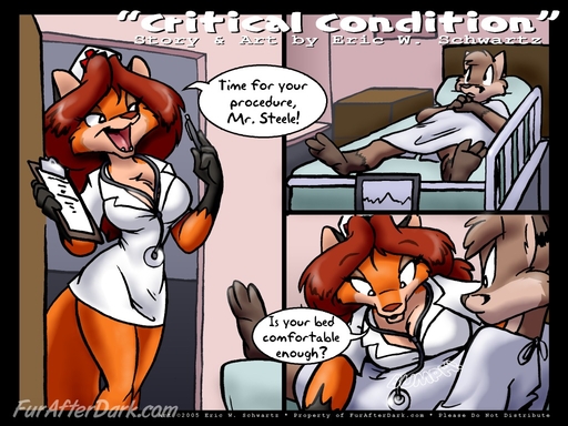 2005 4:3 anthro bed breasts canid canine cleavage clipboard clothed clothing comic do_not_distribute duo english_text eric_schwartz female fox furafterdark furniture hat headgear headwear hospital hospital_bed mammal medical medical_instrument nurse nurse_clothing nurse_hat nurse_headwear nurse_uniform patient pen rod_steele scientific_instrument sheila_vixen stethoscope text uniform // 1024x768 // 228.0KB