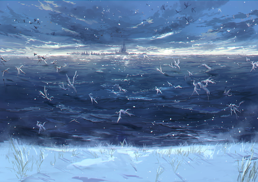 2016 amazing_background bakawasima cloud crowd day detailed_background digital_media_(artwork) digital_painting_(artwork) dragon feral flying group landscape scalie scenery scenery_porn scenic_view sea seascape sky snow water wave western_dragon // 1414x1000 // 1.6MB