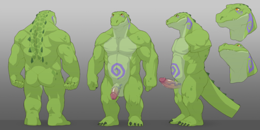 2:1 alligator alligatorid barefoot crocodilian erection feet flaccid genitals gradient_background hi_res luvbites male model_sheet muscular muscular_male nude penis reptile scalie simple_background solo vincent_(luvbites) wolfy-nail yellow_sclera // 2500x1250 // 2.2MB