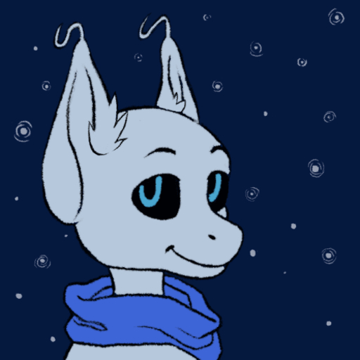 1:1 2018 2d_animation alien ambiguous_gender animated anthro blue_clothing blue_eyes blue_scarf blush clothing cute_expression cute_eyes digital_media_(artwork) ears_down eyebrows fur looking_at_viewer loop low_res pivoted_ears rettriverr scarf short_playtime simple_background solo star white_body white_fur // 500x500 // 1.1MB