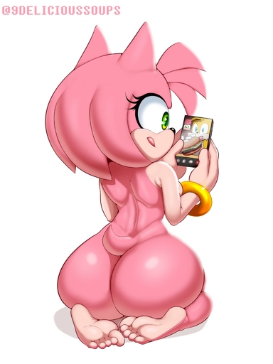 amy_rose anthro big_butt burger butt canid canine delicioussoup eulipotyphlan female food fox hedgehog hi_res mammal miles_prower nude solo // 1536x2048 // 149.1KB