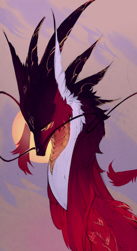2019 absurd_res ambiguous_gender day detailed_background digital_media_(artwork) dragon feathered_dragon feathers feral fur furred_dragon headshot_portrait hi_res kassillea outside portrait red_body red_fur sky solo // 1923x3519 // 5.9MB