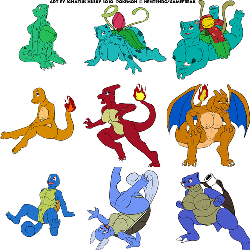 2010 3_fingers 3_toes 9girls all_fours anthro ass beige_skin blastoise blue_eyes blue_skin breasts bulbasaur charizard charmander charmeleon claws closed_mouth color dragon dragoness female female_only fire flower green_skin ignatius_husky ivysaur kneeling large_breasts lizard looking_at_viewer looking_back lying multiple_females muscular_female nintendo nipples nude on_front open_eyes open_mouth orange_skin plant pokemon pokemon_rgby pussy raised_tail red_eyes red_skin shell sitting spread_legs squatting squirtle standing tail tail_fire tentacles text tortoise venusaur vine vines wartortle white_background wings // 900x900 // 278.4KB