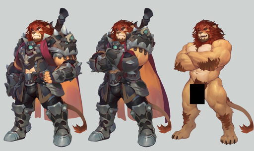4_toes 5_fingers abs anthro armor biceps bulge censor_bar censored claws clothed clothing eyebrows eyes_closed feet felid fingers footwear frown lion looking_aside male mammal mane maximus_(kemo_coliseum) melee_weapon muscular muscular_anthro muscular_male nude null-ghost open_mouth pantherine pecs pose pubes simple_background smile solo sword toes weapon white_background // 1024x609 // 538.5KB