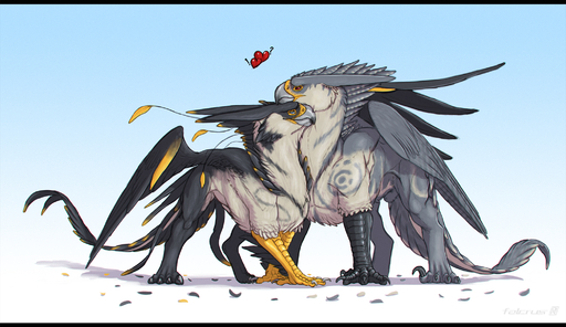 ! 2019 4_toes <3 ? animal_genitalia avian beak bird bird_feet black_body black_claws black_eyes black_feathers black_fur blue_background blue_sclera brother brother_and_sister claws digital_media_(artwork) duo falcon falconid falcrus falcrus_(character) feathered_wings feathers feet female feral folded_wings front_view fully_sheathed fur genitals gradient_background grey_beak grey_body grey_feathers grey_fur grey_wings gryphon half-closed_eyes hi_res looking_aside looking_at_another looking_up loose_feather male multicolored_body multicolored_feathers multicolored_fur mythological_avian mythology narrowed_eyes peregrine_falcon quadruped red_sclera sharp_claws sheath sibling simple_background sister spread_wings standing stripes tail_feathers talons toe_claws toes two_tone_body two_tone_feathers two_tone_fur white_background white_body white_claws white_feathers white_fur white_stripes wings yellow_body yellow_feathers zephyr_(falcrus) // 2076x1200 // 1.6MB