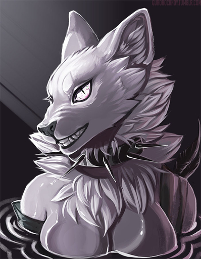 anthro breasts canid canine collar featureless_breasts female grungecandy looking_at_viewer mammal nude solo spiked_collar spikes // 700x900 // 144.7KB