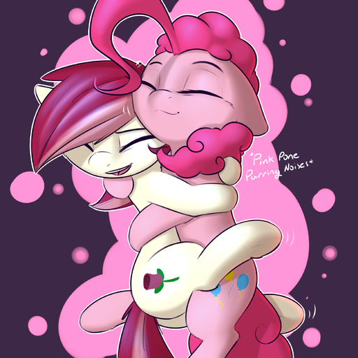 1:1 absurd_res cutie_mark duo earth_pony english_text equid equine eyes_closed female feral friendship_is_magic fur hair hasbro hi_res hooves horse hug mammal my_little_pony nude pink_body pink_fur pink_hair pinkie_pie_(mlp) pony pudgeruffian rose_(mlp) smile text white_body white_fur // 2400x2400 // 2.0MB