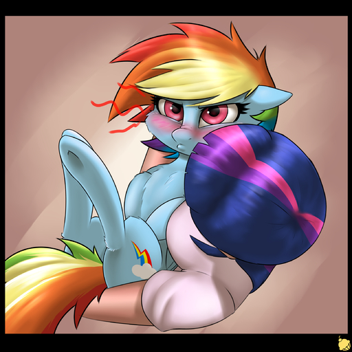 1:1 2015 absurd_res alternate_species bird's-eye_view blue_body blue_feathers blue_fur blush breasts clothed clothing digital_media_(artwork) duo equid equine feathered_wings feathers female feral friendship_is_magic fur grumpy hair hasbro hi_res high-angle_view horse human humanized mammal multicolored_hair multicolored_tail my_little_pony pegasus pudgeruffian purple_body purple_fur rainbow_dash_(mlp) rainbow_hair rainbow_tail twilight_sparkle_(mlp) wings // 2400x2400 // 2.7MB