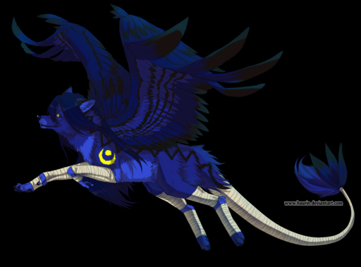 alpha_channel blue_body blue_feathers blue_fur blue_hair blue_nose canid canine canis domestic_dog feathered_wings feathers feral fur hair hauringu hybrid mammal paws simple_background solo text transparent_background url wings yellow_eyes // 1500x1109 // 763KB