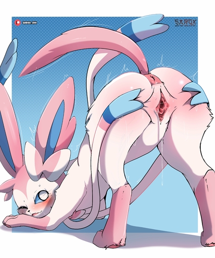 absurd_res anus ass_up blush eeveelution female feral genitals hi_res looking_at_viewer pokemon_(species) pussy sarox solo spread_pussy spreading sylveon video_games white_body // 3410x4096 // 945.1KB