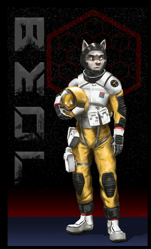 abstract anthro armor astronaut body_armor canid canine canis clothing gloves handwear harness headgear helmet hi_res insignia jumpsuit logo male mammal marsonaut plantigrade solo space spacesuit topwear vest wolf // 781x1280 // 224.8KB