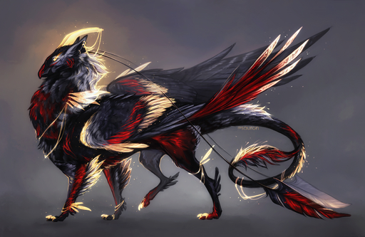 2018 arsauron claws digital_media_(artwork) dragon feathered_dragon feathers feral fur furred_dragon hi_res paws simple_background solo yellow_eyes // 1637x1065 // 2.0MB