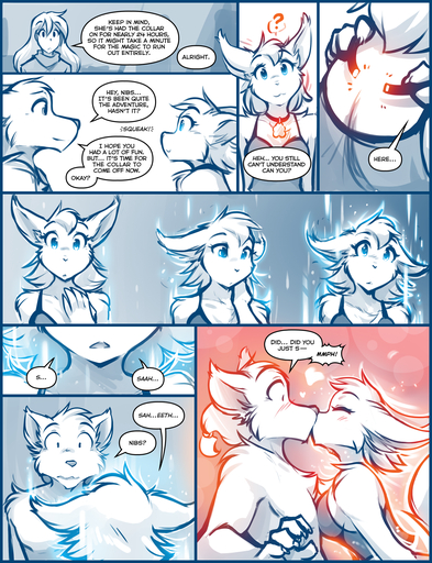 2019 <3 ? anthro anthrofied blue_background blue_border blush border breasts canid canine canis chest_tuft cleavage clothed clothing collar collar_of_keidranification collar_tag comic conditional_dnp dialogue english_text eyes_closed female group hair hi_res human keidran kissing magic male mammal monochrome mrs._nibbly pink_background ponytail raine_silverlock rodent sciurid simple_background sketch smile sound_effects surprise sythe_(twokinds) text tom_fischbach topless transformation tree_squirrel tuft twokinds webcomic webcomic_character white_background wolf // 1228x1600 // 1.6MB
