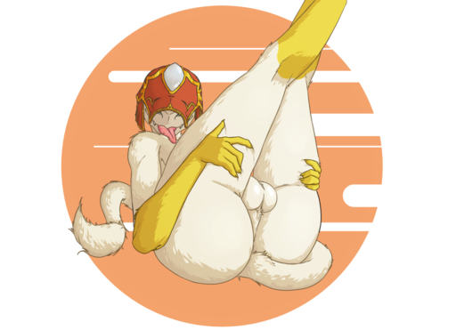 2019 anthro anus backsack balls butt inviting krimble legs_up male mask presenting presenting_hindquarters seraphim_(starfae) sergal simple_background solo tongue tongue_out // 1500x1086 // 507.7KB