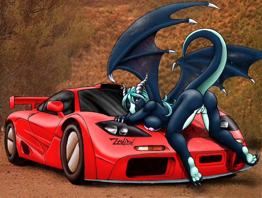all_fours anthro ass ass_up blue_eyes blue_hair breasts car dragon dragoness dripping female furry galaxy hair horns long_hair looking_at_viewer mclaren_f1 nipples nude plump_labia presenting pussy pussy_juice raised_tail scalie solo sports_car tail vehicle wings zavian // 1280x969 // 361.0KB