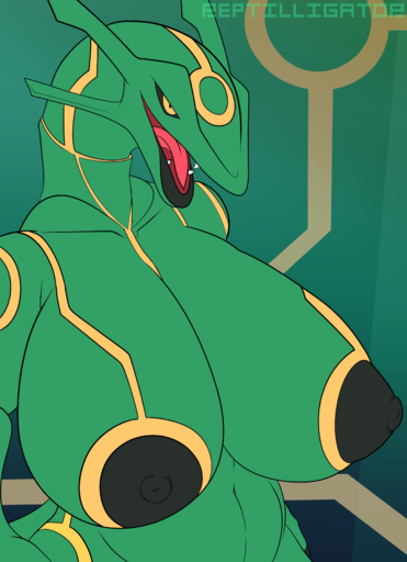 absurd_res anthro anthrofied areola bedroom_eyes belly big_areola big_breasts black_areola black_nipples breasts curvy_figure dark_areola dark_nipples dragon female hi_res huge_breasts hyper hyper_breasts legendary_pokemon lips narrowed_eyes nipples pokemon_(species) pokemorph rayquaza reptilligator scalie seductive solo thick_bottom_lip thick_lips thick_thighs video_games voluptuous // 2669x3680 // 1.5MB