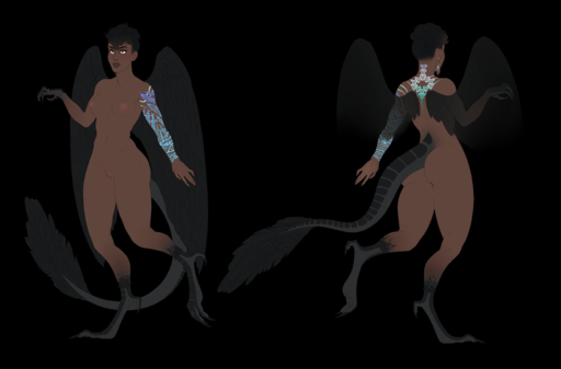 2018 abs absurd_res alpha_channel alya_(kin) animal_humanoid avian big_butt black_hair breasts brown_eyes butt claws dark_body dark_skin digitigrade facial_piercing feathers female genitals hair hi_res humanoid jewelry model_sheet nipples nose_piercing nude piercing pussy scales septum_piercing short_hair simple_background solo tattoo transparent_background wide_hips wings xngfng95 yellow_eyes // 5252x3461 // 3.1MB