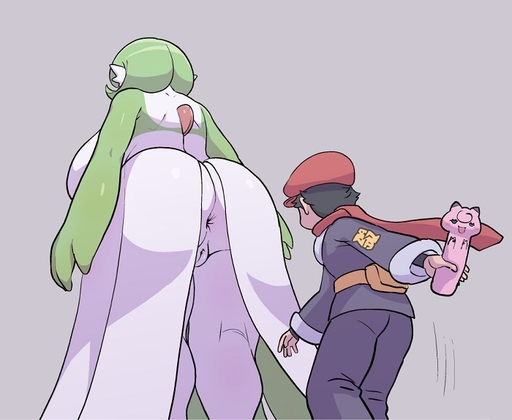 anus big_breasts big_butt breasts butt clothed clothing duo female gardevoir genitals grey_background human humanoid larger_female male mammal norihito not_furry pokemon_(species) pussy rei_(pokemon) simple_background size_difference video_games // 700x574 // 67.0KB