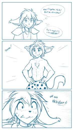 anthro basitin blue_and_white border casual_nudity clothed clothing comic conditional_dnp duo hi_res keith_keiser male mammal monochrome nickolai_alaric simple_background sketch tom_fischbach topless twokinds underwear webcomic webcomic_character white_border // 1200x2080 // 166.5KB