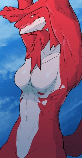 2020 anthro biped breasts con5710 featureless_breasts female hi_res muscular muscular_anthro muscular_female navel nude open_mouth smile solo standing stretching unknown_species // 1070x2048 // 185.0KB