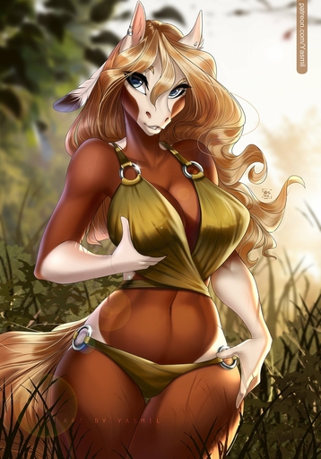 2020 5_fingers american_paint_horse anthro anthrofied blonde_hair blue_eyes breasts cleavage clothed clothing day detailed_background digital_media_(artwork) dreamworks ear_piercing equid equine female fingers hair hand_on_breast hi_res horse long_hair loose_feather mammal midriff navel outside piercing rain_(cimarron) signature sky smile solo spirit:_stallion_of_the_cimarron standing text tribal url yasmil // 1049x1500 // 257.3KB
