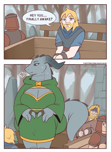 absurd_res anthro bethesda_softworks blonde_hair bodily_fluids bound breasts cleavage clothed clothing colarix female grey_body hair hi_res human larger_female male mammal scalie shackles sitting size_difference skyrim smaller_male sweat the_elder_scrolls video_games // 2588x3556 // 608.8KB