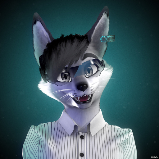 1:1 3d_(artwork) anthro canid canine canis clothed clothing coyote digital_media_(artwork) eyewear fangs glasses happy hi_res male mammal shaded smile solo whiskers zorryn // 1200x1200 // 278.3KB