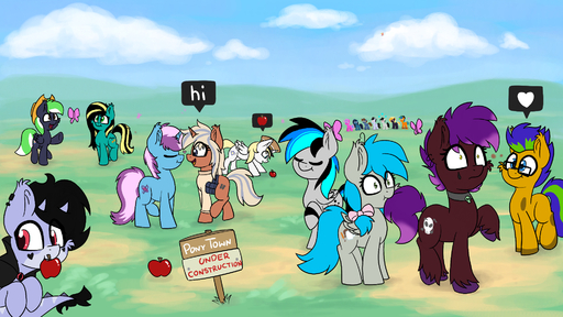 16:9 agamnentzar apple arthropod blue_body butterfly chiramii-chan cutie_mark dragon earth_pony equid equine female feral field green_eyes group gyro_tech hi_res hooves horn horse insect lepidopteran male mammal mane paulpeopless pegasus pink_body pony quadruped shinodage sign unicorn unicorn_horn widescreen wings // 1920x1080 // 1.8MB