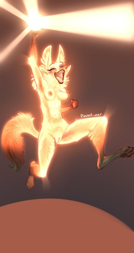 2022 4_ears anthro biped black_body black_fur blush breasts canid canine claws digital_media_(artwork) digitigrade discreet_user female fox fur genitals glowing glowing_body glowing_fur hi_res jumping mammal multi_ear multicolored_body multicolored_fur mylar_(discreet_user) neck_tuft nipples open_mouth open_smile pawpads paws pussy smile solo toe_claws tuft two_tone_body two_tone_fur yellow_body yellow_fur // 1061x2000 // 107.6KB