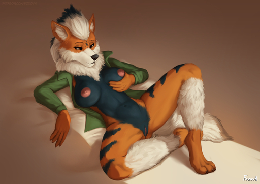 2021 abs anthro anthrofied arcanine bottomless breast_fondling breast_grab breasts canid canine cheek_tuft clothed clothing digital_media_(artwork) facial_markings facial_tuft female fondling foxovh fur genitals hand_on_breast head_markings leg_tuft lying mammal markings neck_tuft nintendo nipples on_back open_clothing open_shirt open_topwear pokemon pokemon_(species) pokemorph pussy self_fondle shirt simple_background solo topwear tuft video_games // 1280x905 // 532.5KB