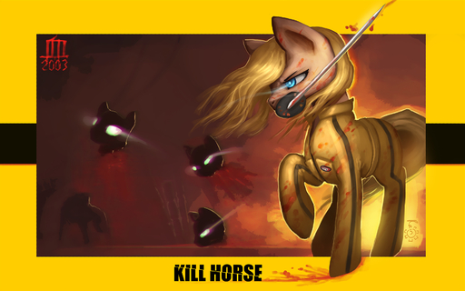 16:10 blonde_hair blood blue_eyes bodily_fluids clothed clothing digital_media_(artwork) digital_painting_(artwork) equid female feral hair hasbro hi_res holding_object holding_sword holding_weapon mammal melee_weapon my_little_pony object_in_mouth photonoko sword sword_in_mouth weapon widescreen // 1920x1200 // 750.5KB