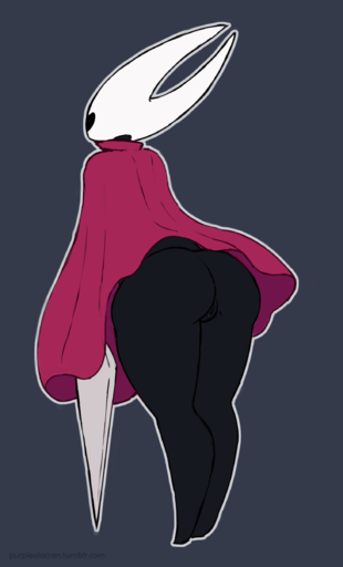 absurd_res anthro arthropod black_eyes butt clitoris cloak clothed clothing dark_body dark_skin exposed featureless_feet fecharis female genitals hi_res hollow_knight hornet_(hollow_knight) insect melee_weapon nipples partially_clothed purplealacran pussy solo team_cherry thick_thighs video_games weapon // 1460x2412 // 512.9KB