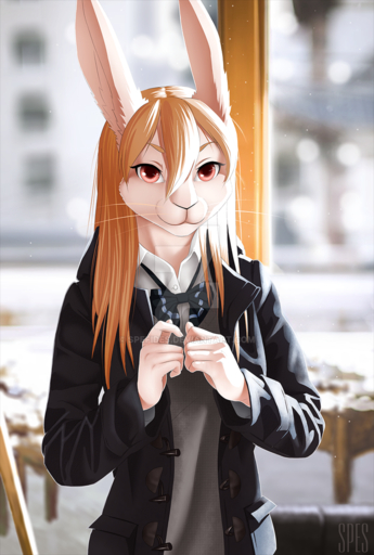 anthro clothed clothing female hi_res lagomorph leporid looking_at_viewer mammal rabbit smile solo spefides // 900x1337 // 1.3MB