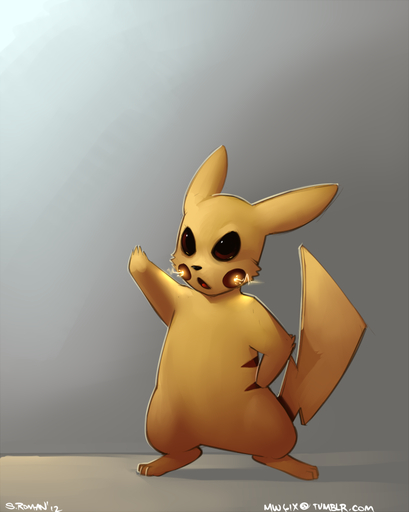 2012 ambiguous_gender electricity faint fur mammal pikachu pokemon_(species) rodent simple_background solo video_games yellow_body yellow_fur // 798x1000 // 310.3KB