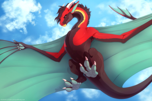 2019 3:2 3_toes black_hair cloud cloudscape day detailed_background digital_media_(artwork) dragon feet feral hair hindpaw horn lunalei membrane_(anatomy) membranous_wings outside pawpads paws sky solo toes wings wyvern // 1200x800 // 417.7KB
