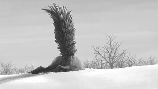16:9 2019 balls barely_visible_balls barely_visible_genitalia butt canid canine casual_nudity feral fluffy fluffy_tail fox fur genitals greyscale humor ipoke male mammal monochrome outside plant sky snow solo tree widescreen // 960x540 // 273.9KB