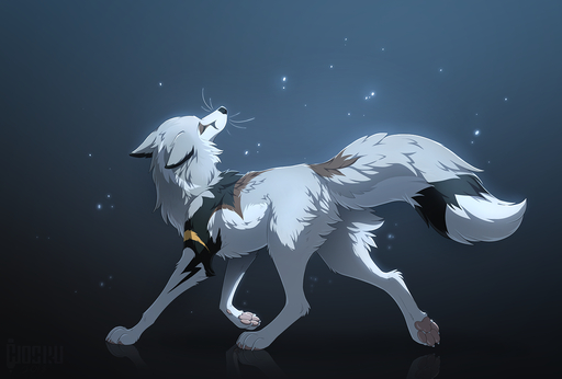 2018 black_nose butt canid canine digital_media_(artwork) eyes_closed feral fox fur grey_body grey_fur hioshiru mammal pawpads paws quadruped simple_background solo standing // 1400x945 // 828KB