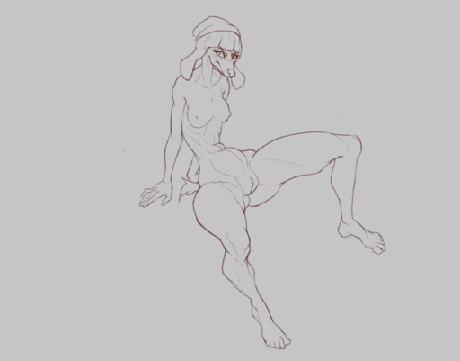 angry anthro beanie breasts canid canine canis clothing domestic_dog female fifi_(somemf) floppy_ears genitals hat headgear headwear hi_res looking_at_viewer mammal nipples nude poodle pussy shredded_wheat sitting sketch slim solo // 1617x1265 // 195.6KB