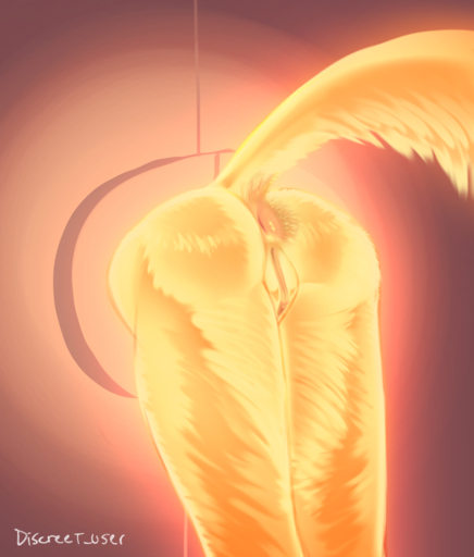 anthro anus butt discreet_user female free_use fur genitals glowing hi_res mylar_(discreet_user) pussy raised_tail solo // 1107x1300 // 1.4MB