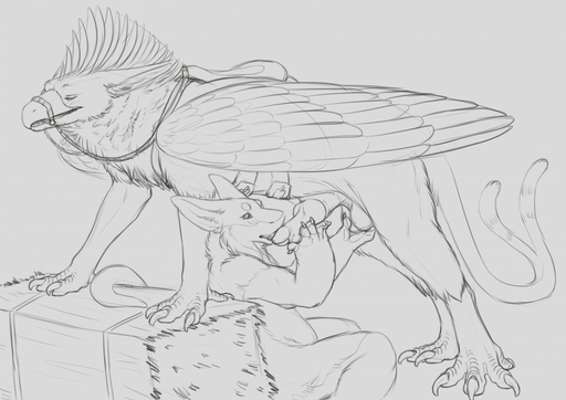 2016 4_toes all_fours anisodactyl anthro anthro_on_feral avian ball ball_fondling balls beak bestiality bird_feet black_and_white blush canid canine canis claws digital_drawing_(artwork) digital_media_(artwork) dragon duo erection feathered_wings feathers feet fellatio female female_on_feral feral fondling fur garron_crendrel genitals grey_background gryphon half-closed_eyes harness hay hay_bale hybrid knot larger_male licking looking_back looking_pleasured male malefemale male_on_anthro mammal monochrome mountrider_relations mythological_avian mythology narrowed_eyes nude open_mouth oral pawpads penile penis penis_lick ridged_penis sex side_view simple_background sitting size_difference sketch slightly_chubby smaller_female straps talons toes tongue tongue_out wings wolf yaroul yaroul_(character) // 1280x905 // 154.6KB
