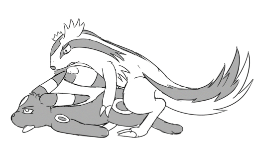 2d_animation 5:3 anal anal_penetration animated breath candyumbry duo eeveelution feral feral_on_feral feral_penetrated feral_penetrating feral_penetrating_feral frame_by_frame from_behind_position genitals greyscale interspecies linoone long_tail loop male malemale male_penetrated male_penetrating male_penetrating_male monochrome nintendo penetration penis pokemon pokemon_(species) sex short_playtime simple_background sploot tongue tongue_out umbreon video_games white_background // 1250x750 // 1.7MB